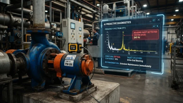 AI-powered vibration analysis transforming machine sensor data into predictive maintenance insights