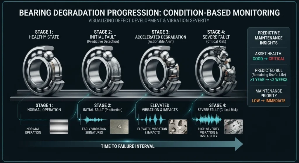 Early fault detection of bearing failure through vibration analysis