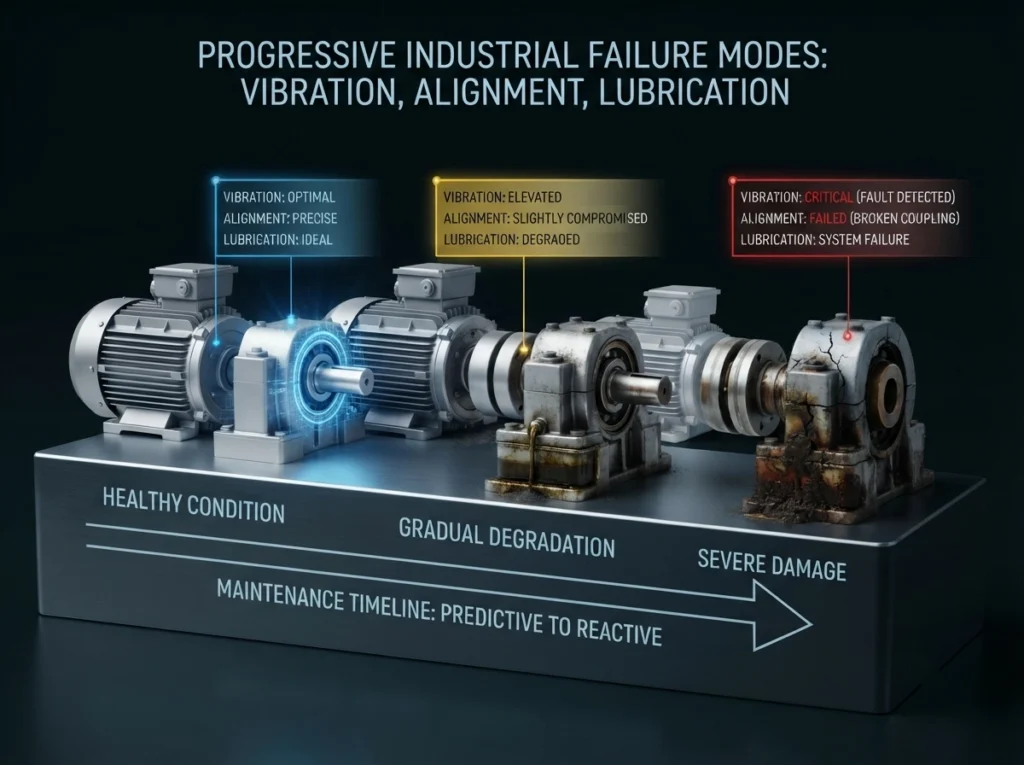 Warning signs of equipment failure before breakdown
Early fault detection using AI vibration analysis
